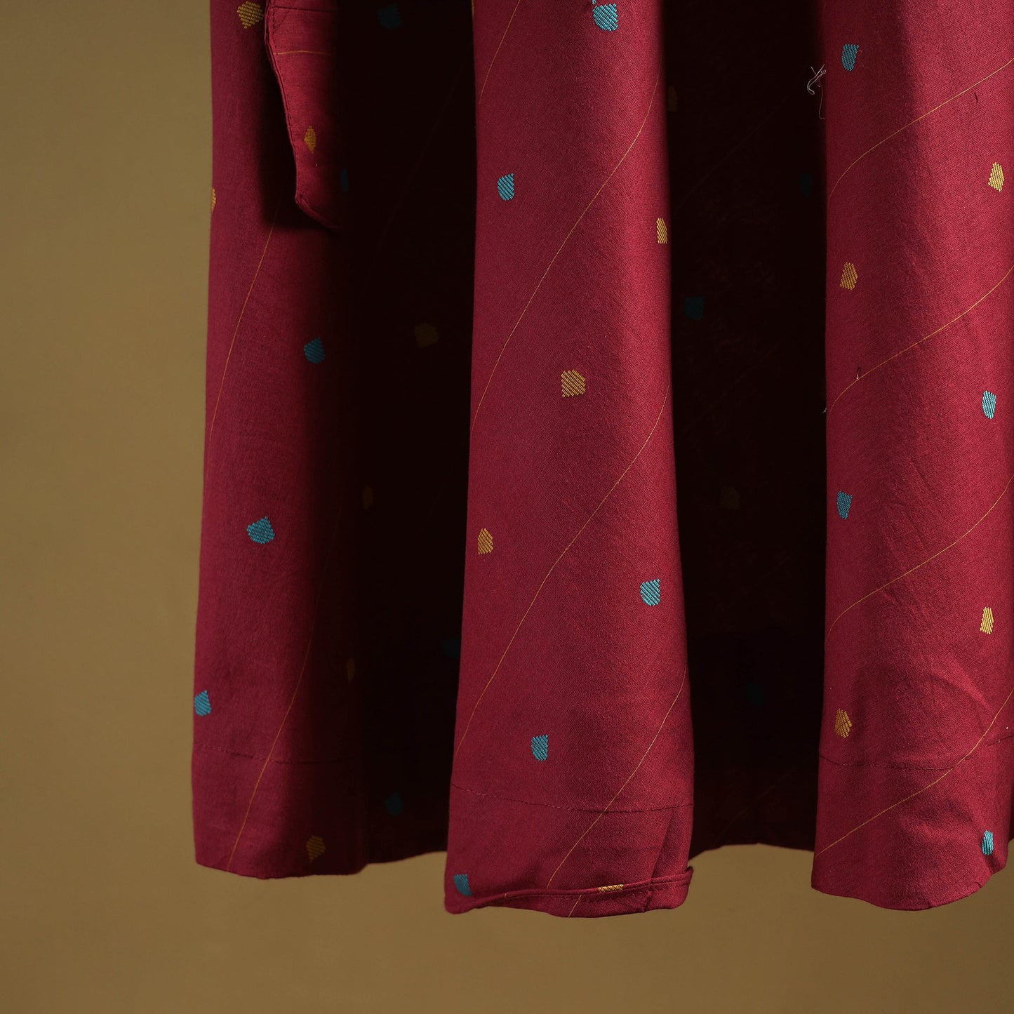 Jacquard weave cotton wrap around skirt 37 - handcrafted