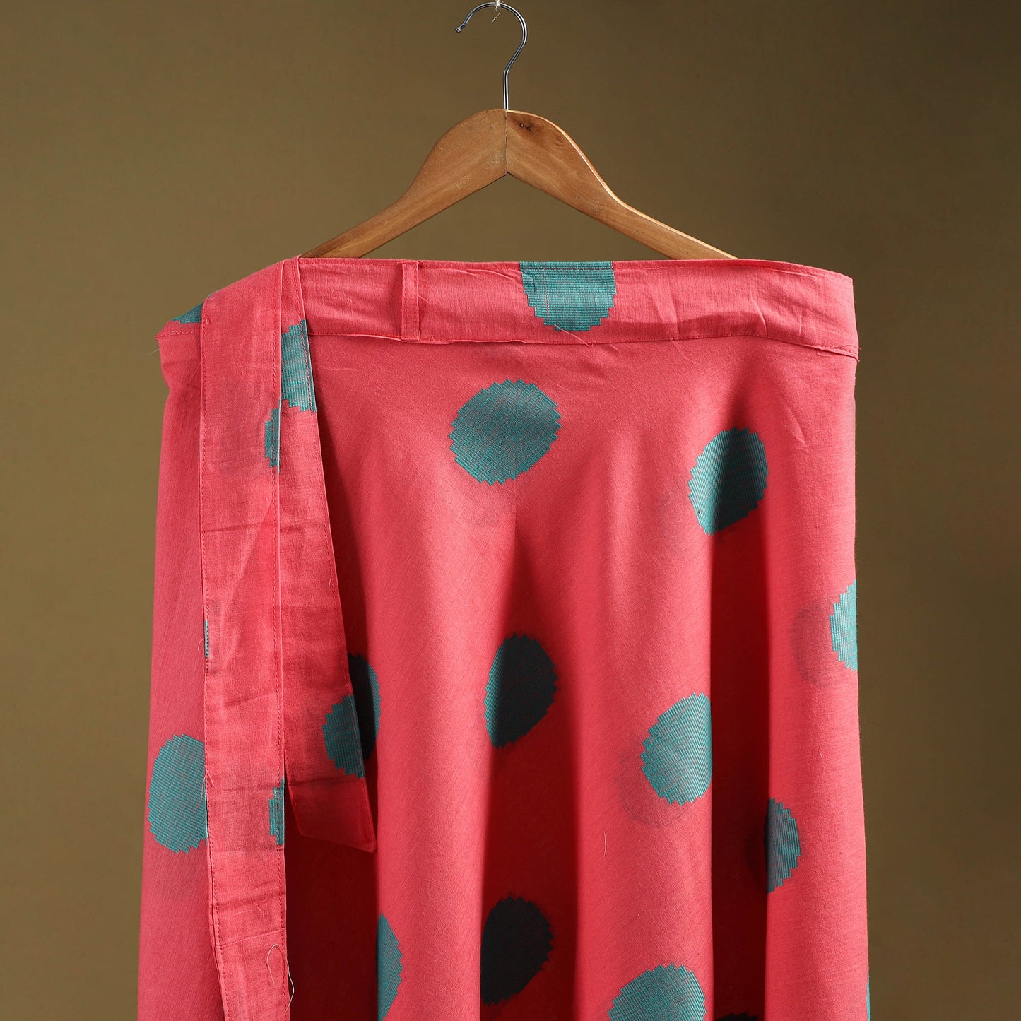 Jacquard weave cotton wrap around skirt 38 - handcrafted