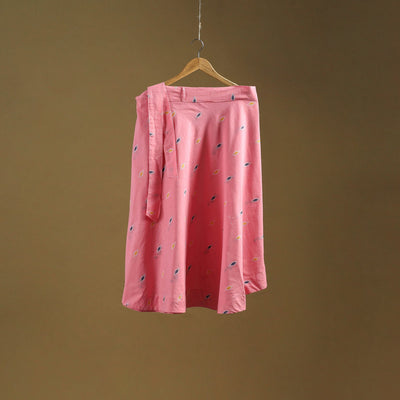 Jacquard weave cotton wrap around skirt 39 - handcrafted