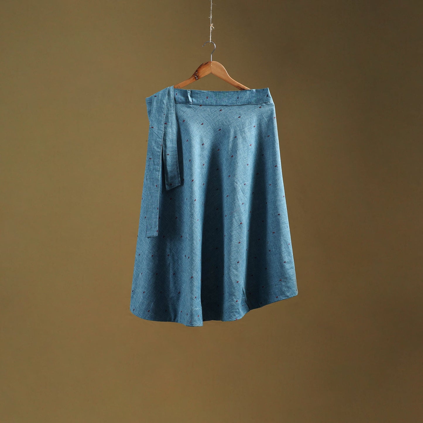 Jacquard weave cotton wrap around skirt 40 - handcrafted