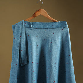 Jacquard weave cotton wrap around skirt 40 - handcrafted