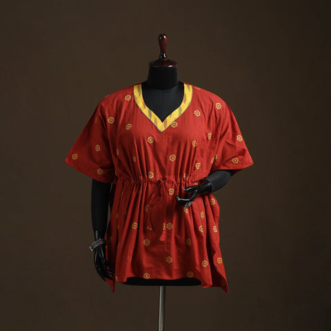 Jacquard weave gota work cotton kaftan (short) 03