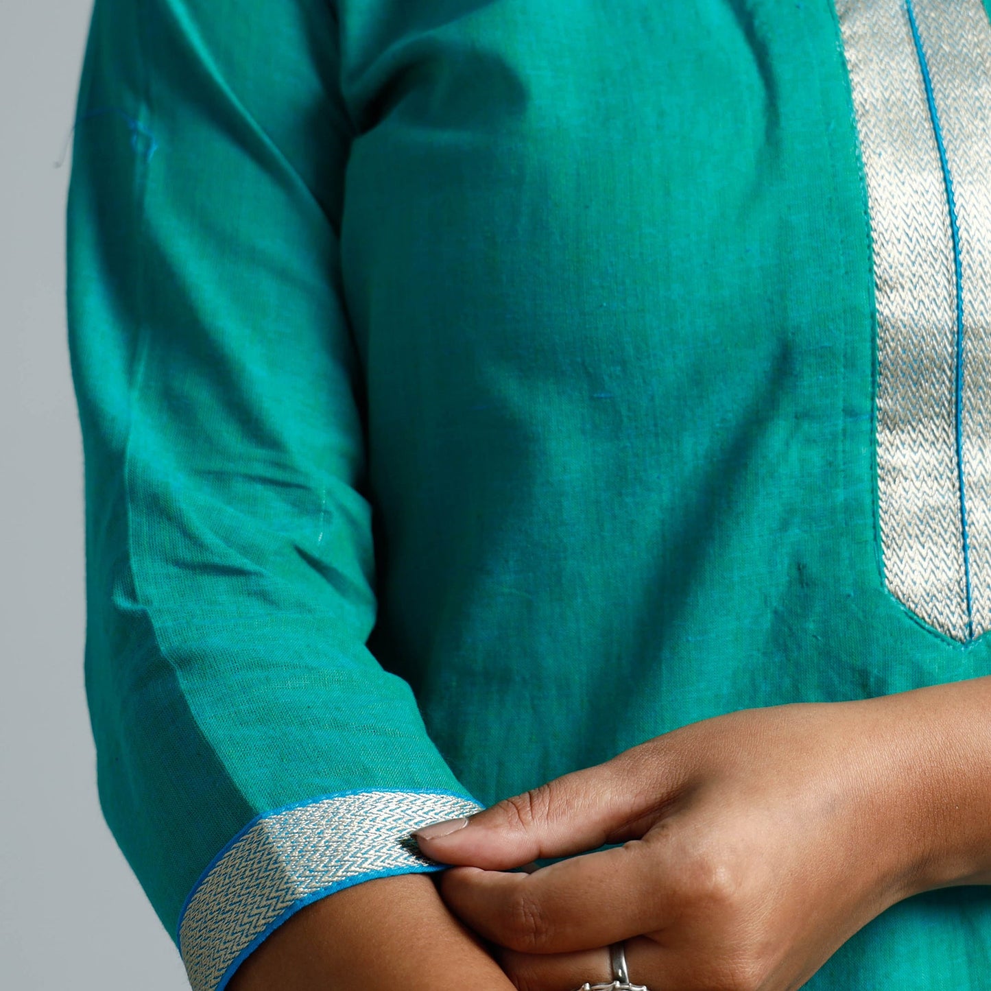 Jade green - dharwad cotton long straight kurta