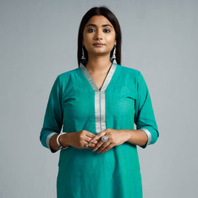 Jade green - dharwad cotton long straight kurta