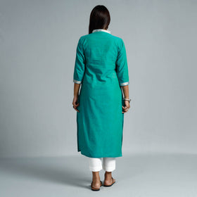 Jade green - dharwad cotton long straight kurta