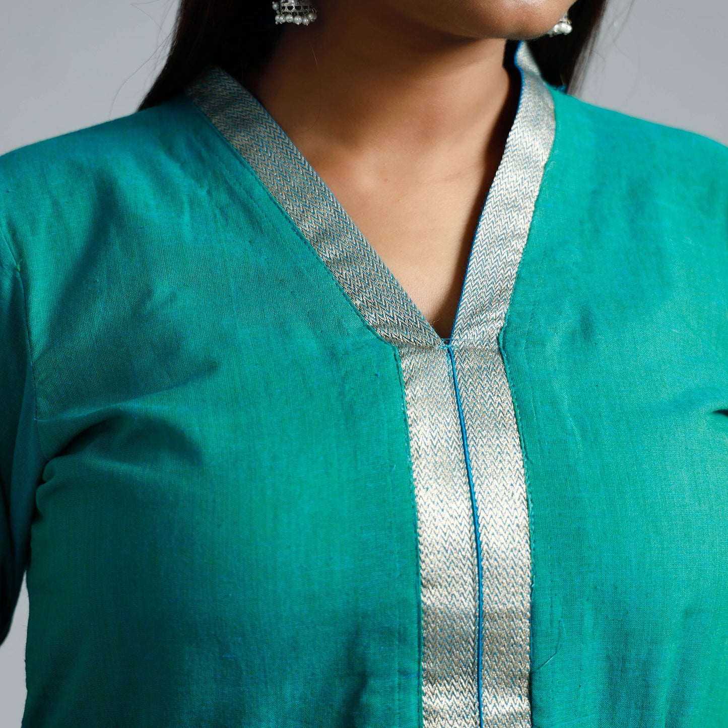 Jade green - dharwad cotton long straight kurta