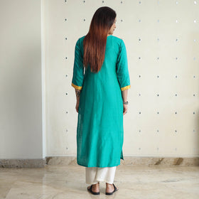 Buy Plain Solid Slub Silk Straight Kurta for Women