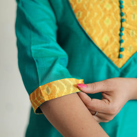 Buy Plain Solid Slub Silk Straight Kurta for Women