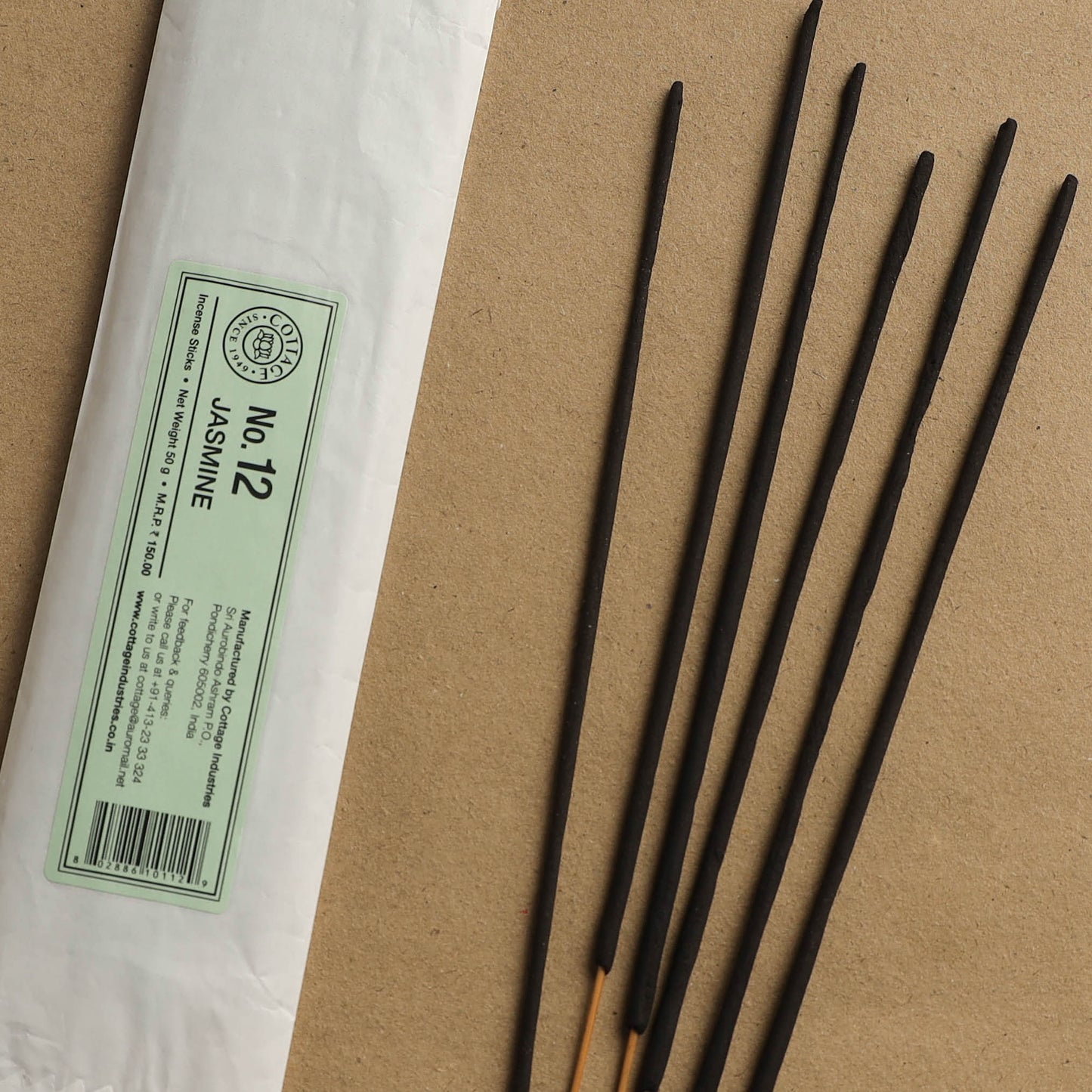 Jasmine - Sri Aurobindo Ashram Natural Incense Sticks (50 gm)