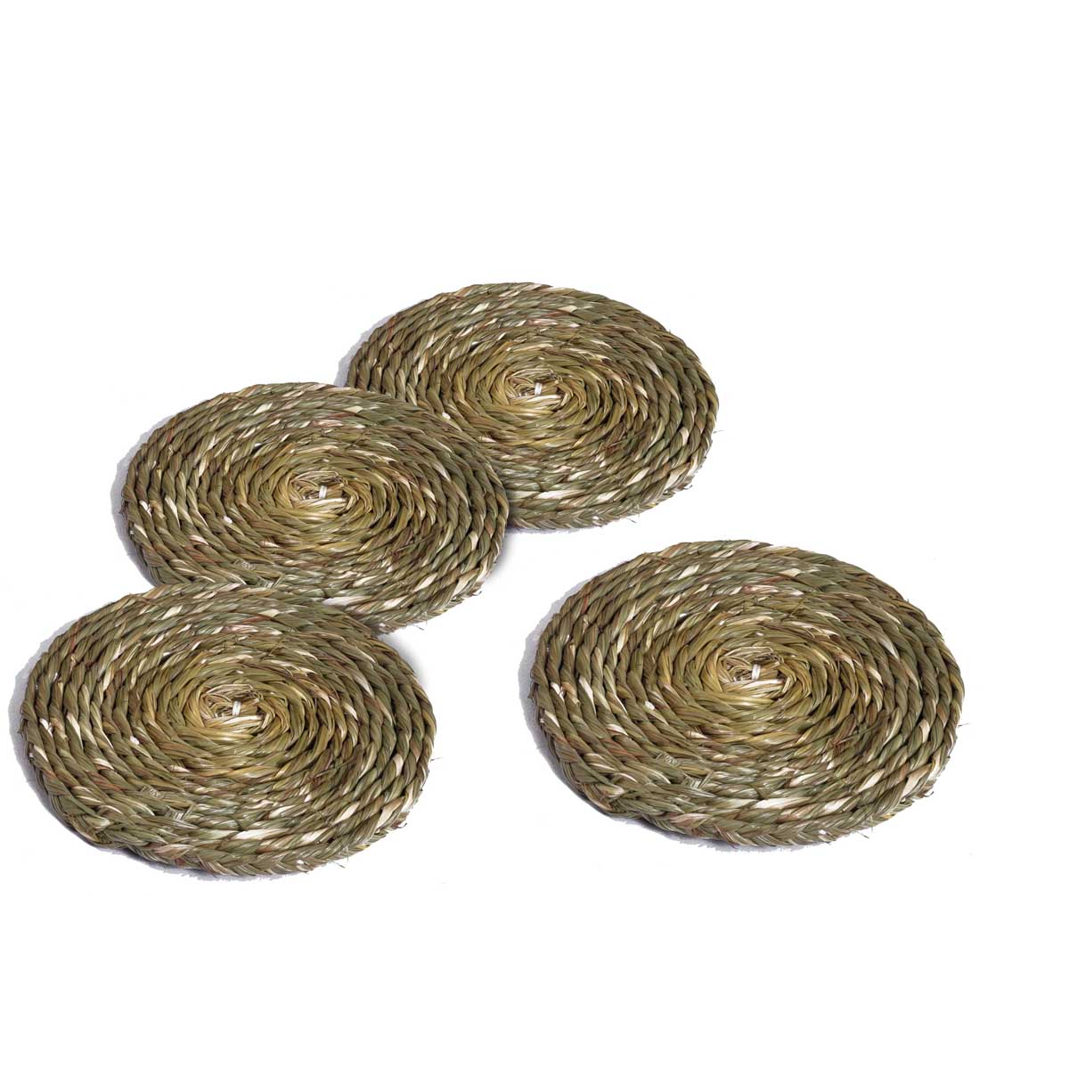  Kadam Haat Handmade Sabai Grass Round Coasters (Natural - Set of 4) Online at iTokri.com 