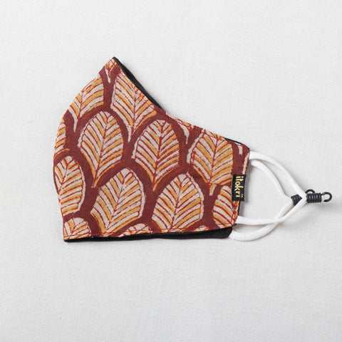  Kalamkari Block Printed Cotton 3 Layer Snug Fit Face Cover 
