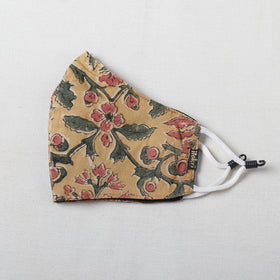  Kalamkari Block Printed Cotton 3 Layer Snug Fit Face Cover 