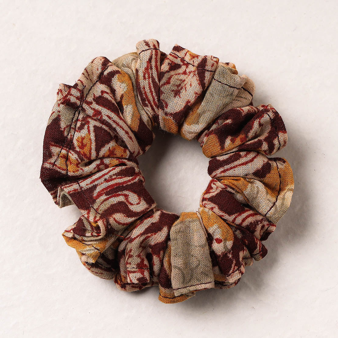   Kalamkari Block Printed Cotton Elastic Rubber Band/Scrunchie 