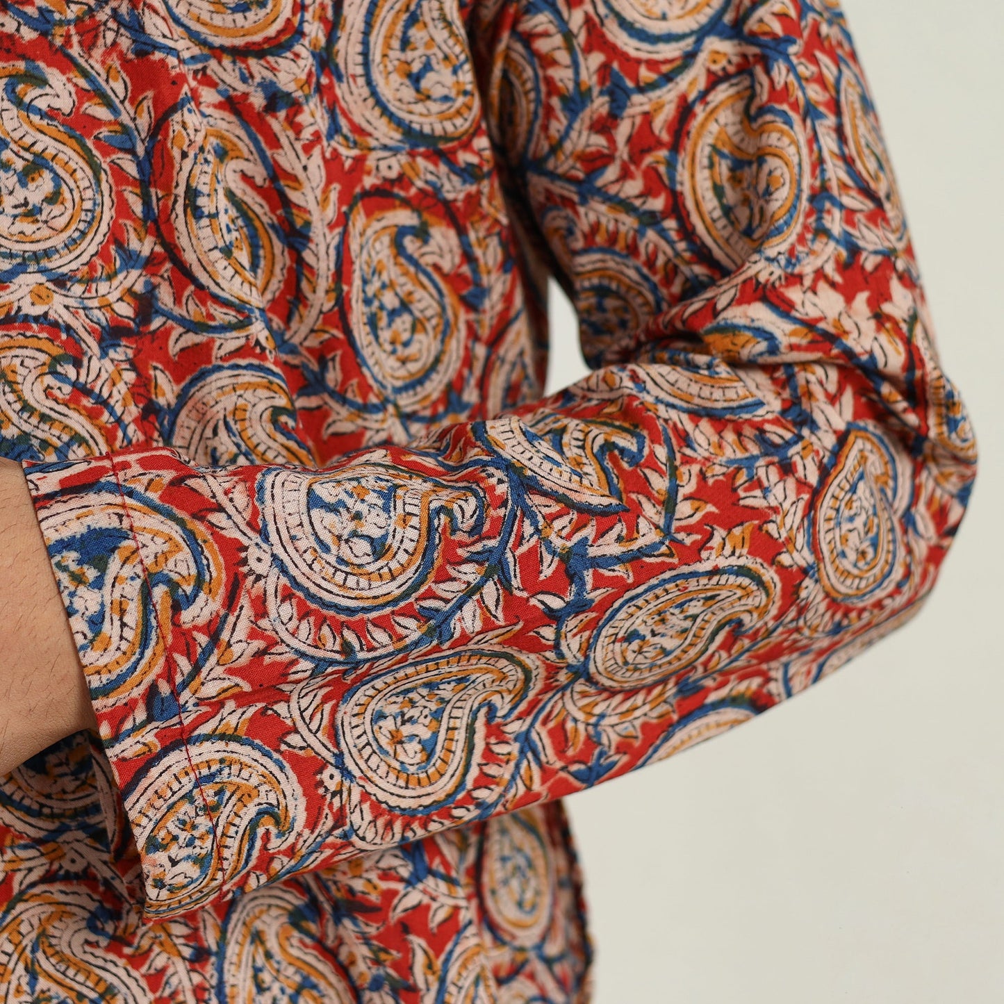 Buy Kalamkari Block Printed Cotton Men Long Kurta 05 Online at iTokri.com