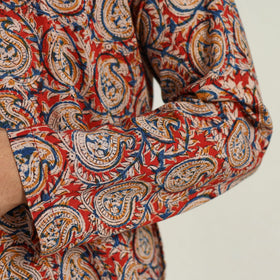 Buy Kalamkari Block Printed Cotton Men Long Kurta 05 Online at iTokri.com