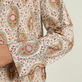 Kalamkari printed cotton men long kurta 06 - handcrafted