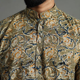 Kalamkari block printed cotton men long kurta 08