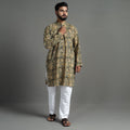 Kalamkari block printed cotton men long kurta 08