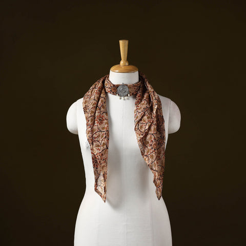 Kalamkari chanderi silk pendant necklace scarf 08