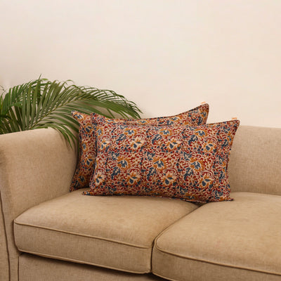 Kalamkari cotton pillow covers (set of 2) 22 - handcrafted
