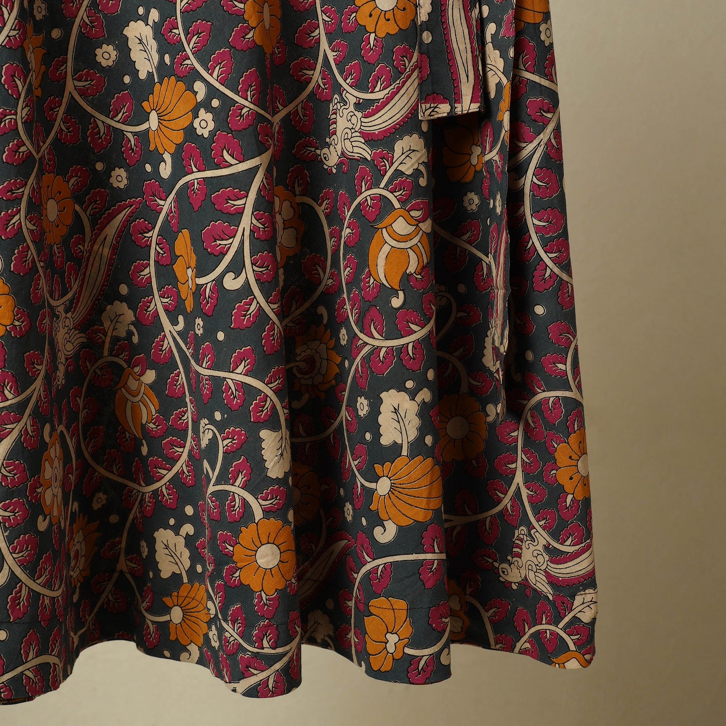 Kalamkari cotton wrap around skirt 05 - handcrafted