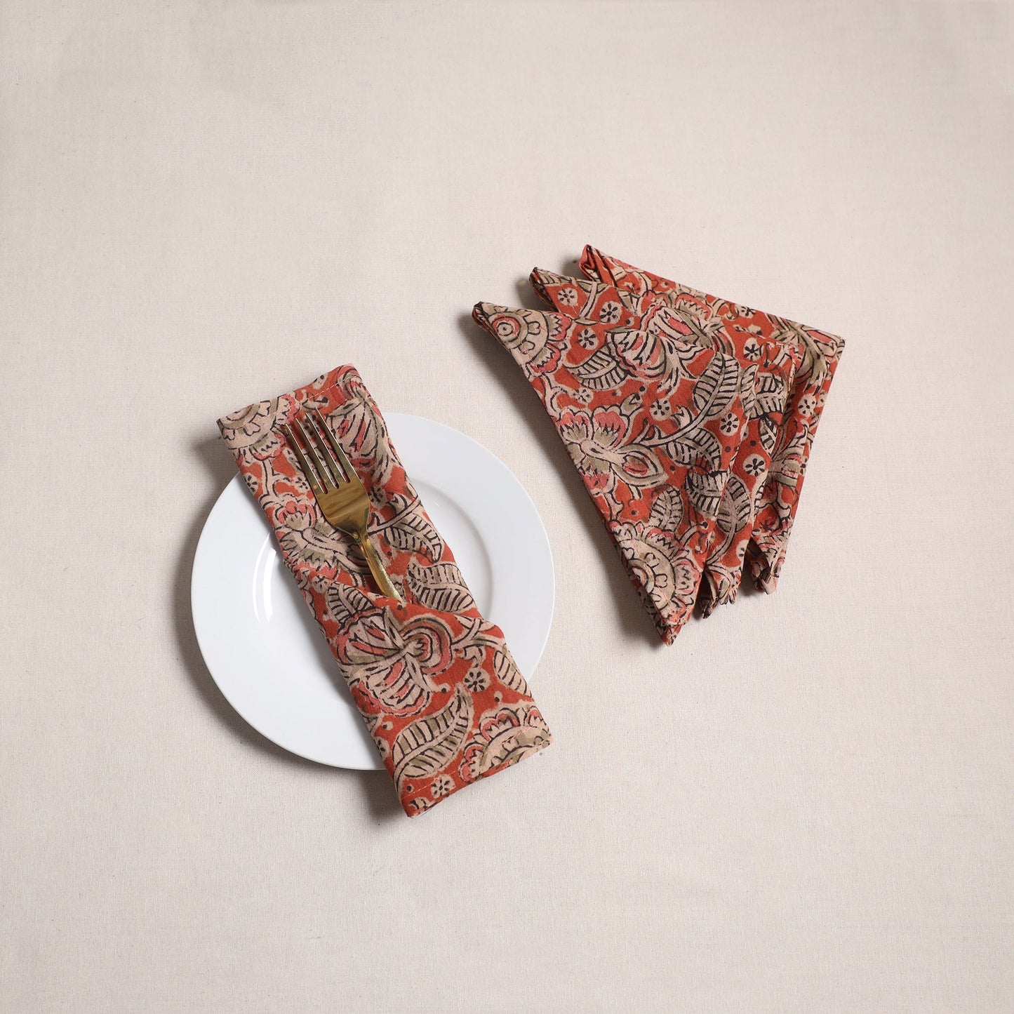 Kalamkari hand table napkins (set of 4) 14 - handcrafted