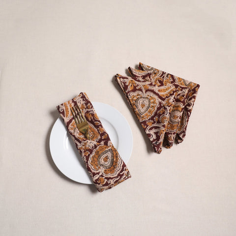 Kalamkari hand table napkins (set of 4) 18 - handcrafted