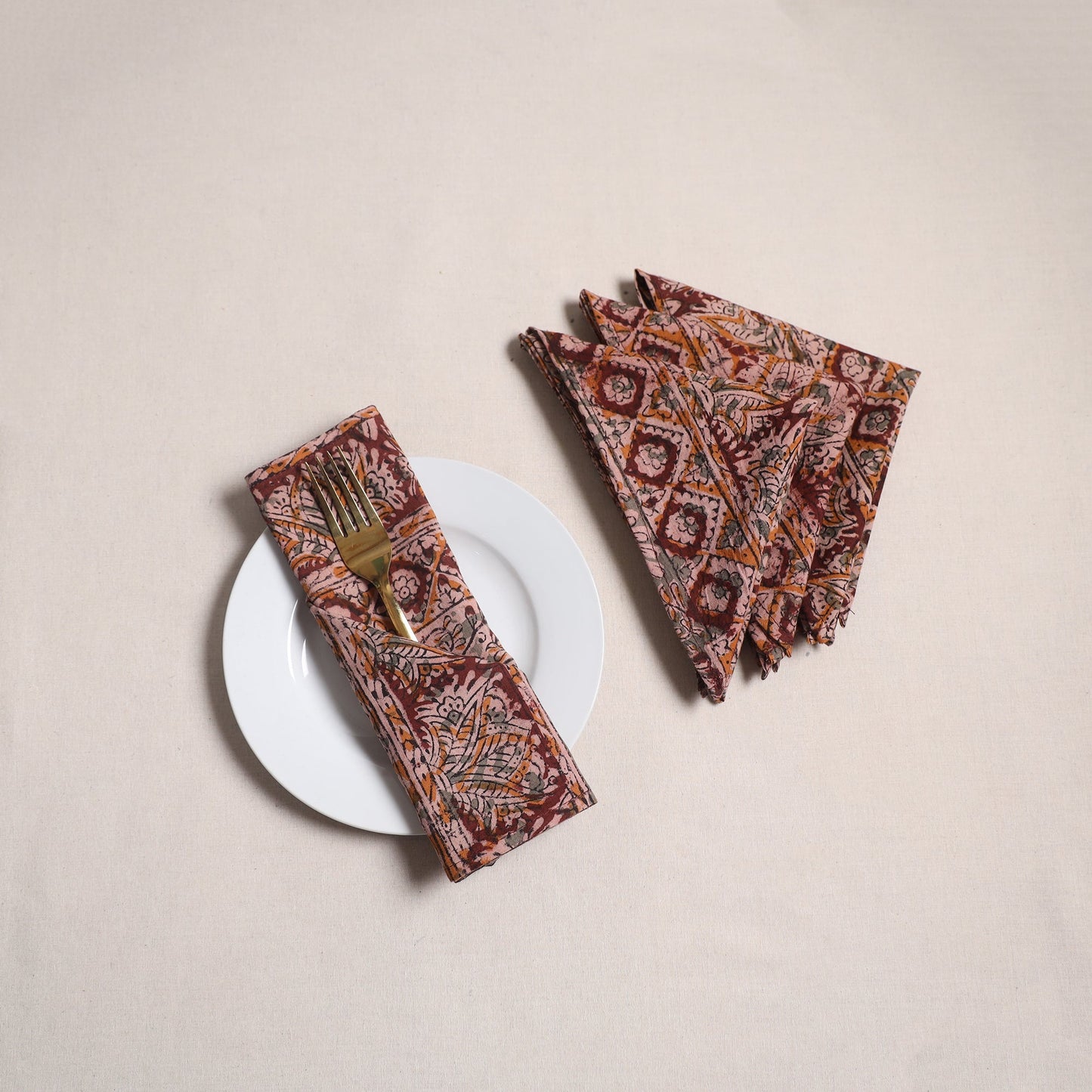 Kalamkari hand table napkins (set of 4) 20 - handcrafted