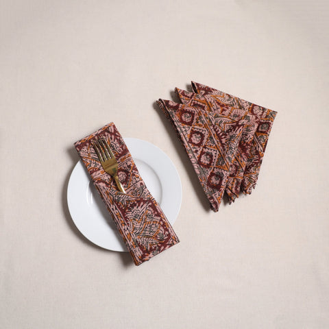 Kalamkari hand table napkins (set of 4) 20 - handcrafted