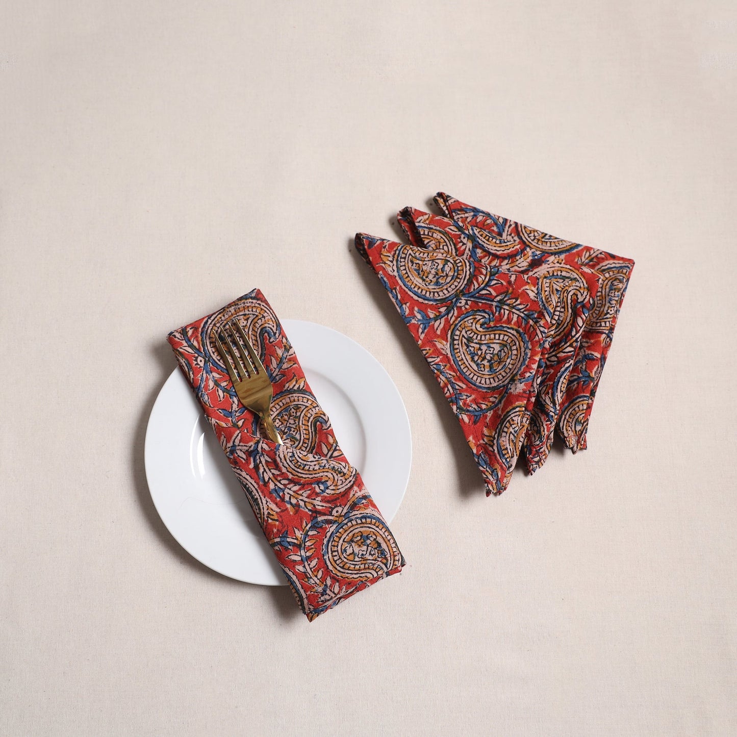Kalamkari hand table napkins (set of 4) 21 - handcrafted