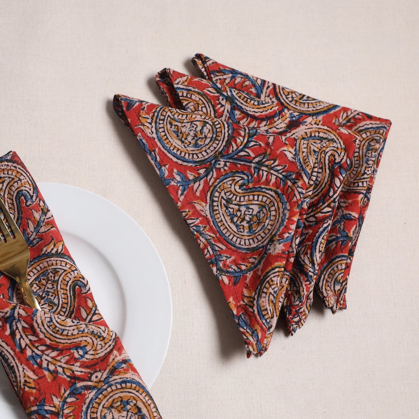 Kalamkari hand table napkins (set of 4) 21 - handcrafted