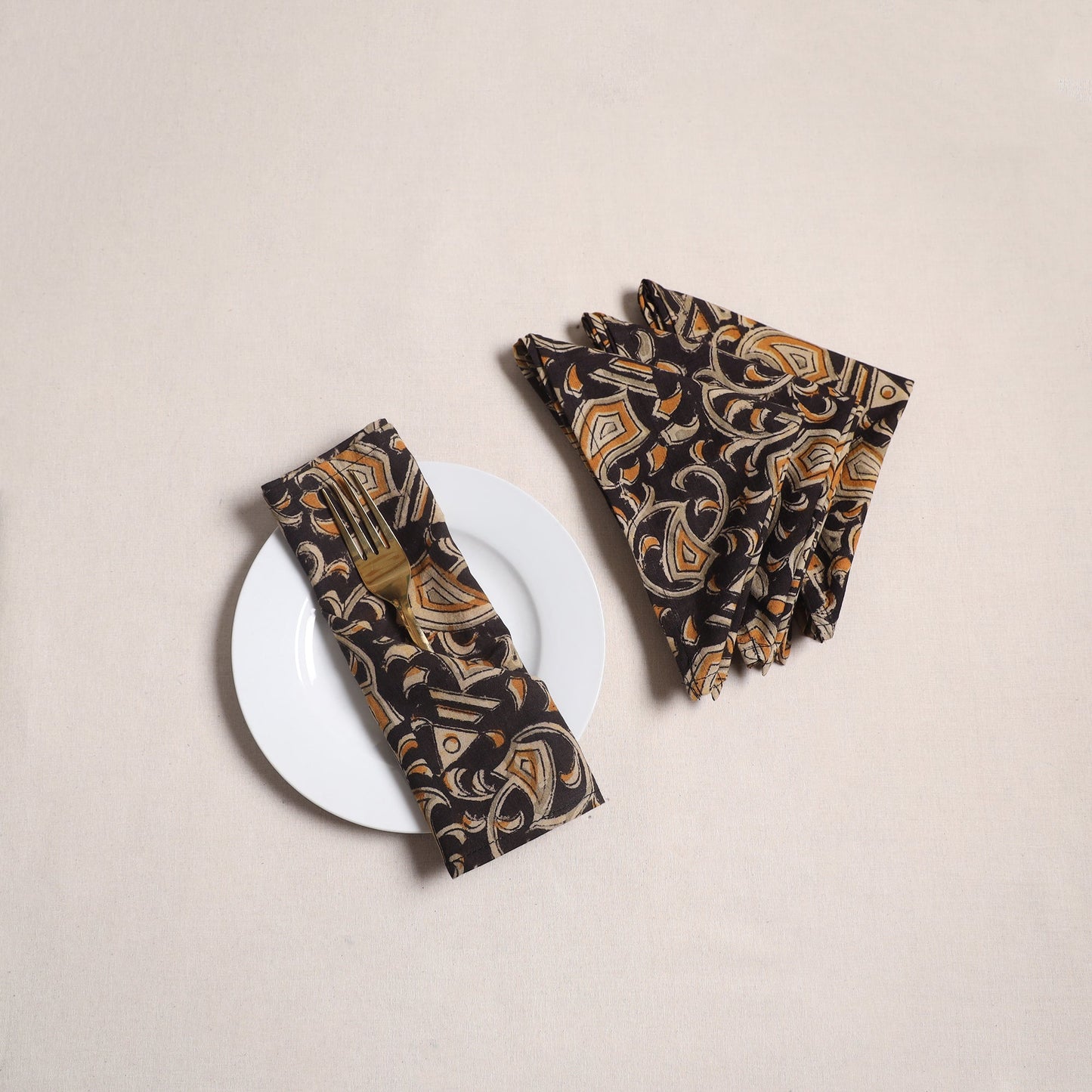 Kalamkari hand table napkins (set of 4) 22 - handcrafted