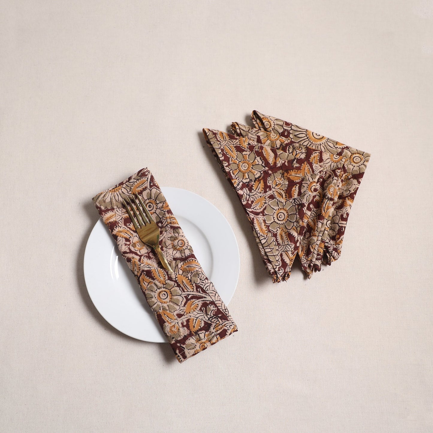 Kalamkari hand table napkins (set of 4) 23 - handcrafted