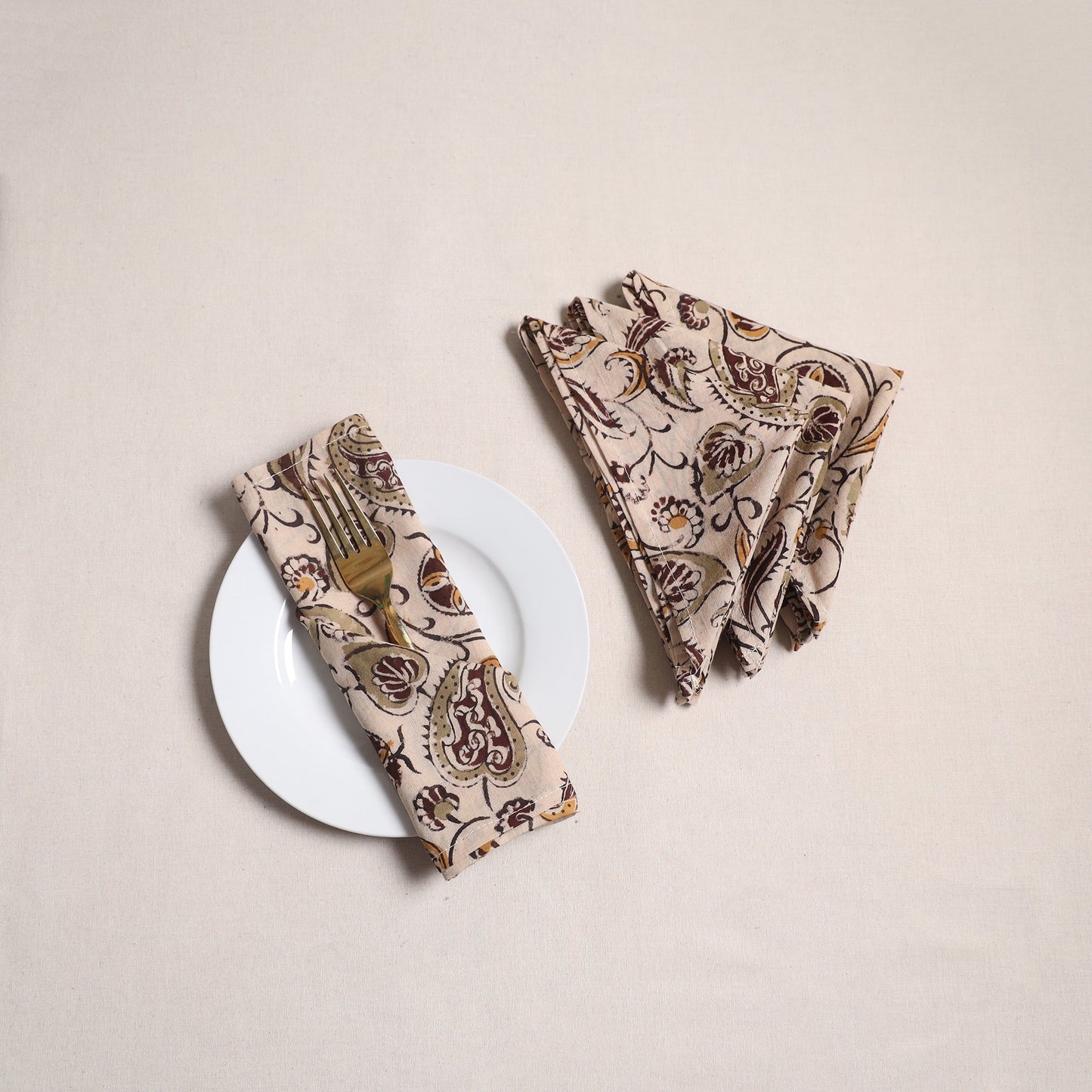Kalamkari hand table napkins (set of 4) 25 - handcrafted