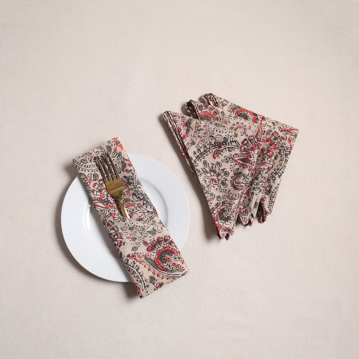 Kalamkari hand table napkins (set of 4) 26 - handcrafted