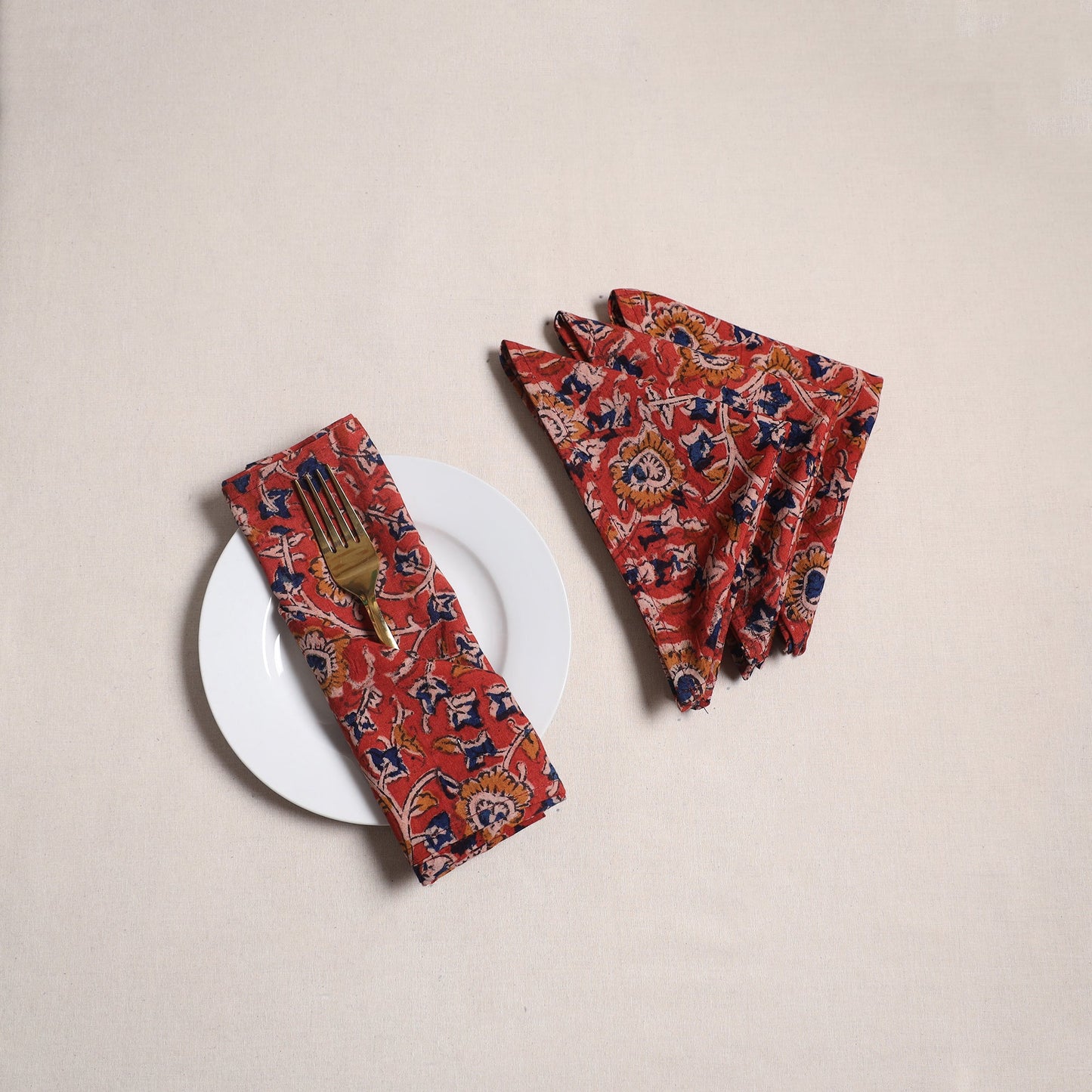 Kalamkari hand table napkins (set of 4) 27 - handcrafted