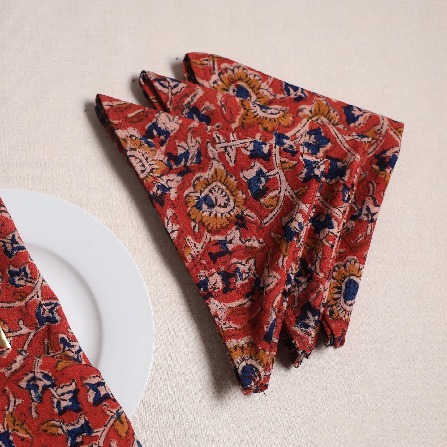 Kalamkari hand table napkins (set of 4) 27 - handcrafted