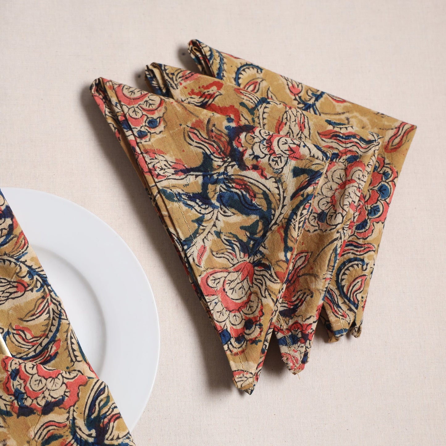 Kalamkari hand table napkins (set of 4) 28 - handcrafted