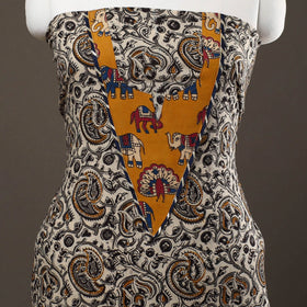 Kalamkari Print Patchwork Cotton Kurta Material (3m)