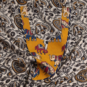 Kalamkari Print Patchwork Cotton Kurta Material (3m)