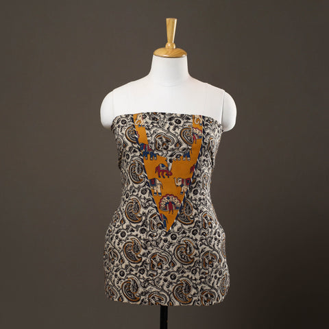 Kalamkari Print Patchwork Cotton Kurta Material (3m)