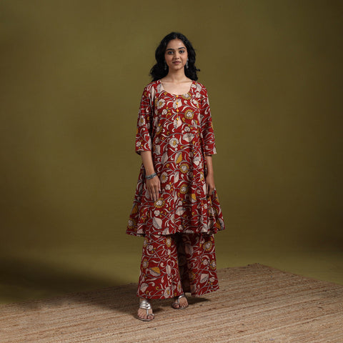 Kalamkari printed cotton 2pc kurta set for women 03