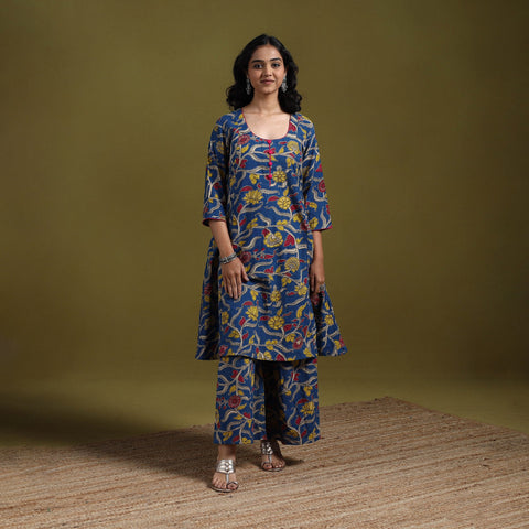 Kalamkari printed cotton 2pc kurta set for women 05