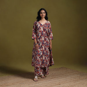Kalamkari printed cotton 2pc kurta set for women 08