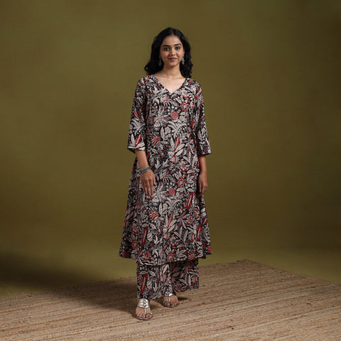 Kalamkari printed cotton 2pc kurta set for women 10