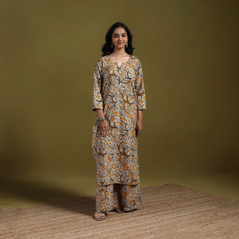 Kalamkari printed cotton 2pc kurta set for women 11