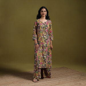Kalamkari printed cotton 2pc kurta set for women 12