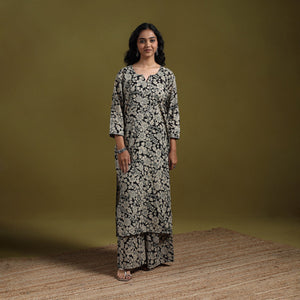 Kalamkari printed cotton 2pc kurta set for women 14