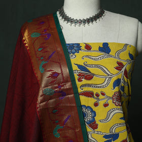 Kalamkari printed cotton 2pc unstitched dress material