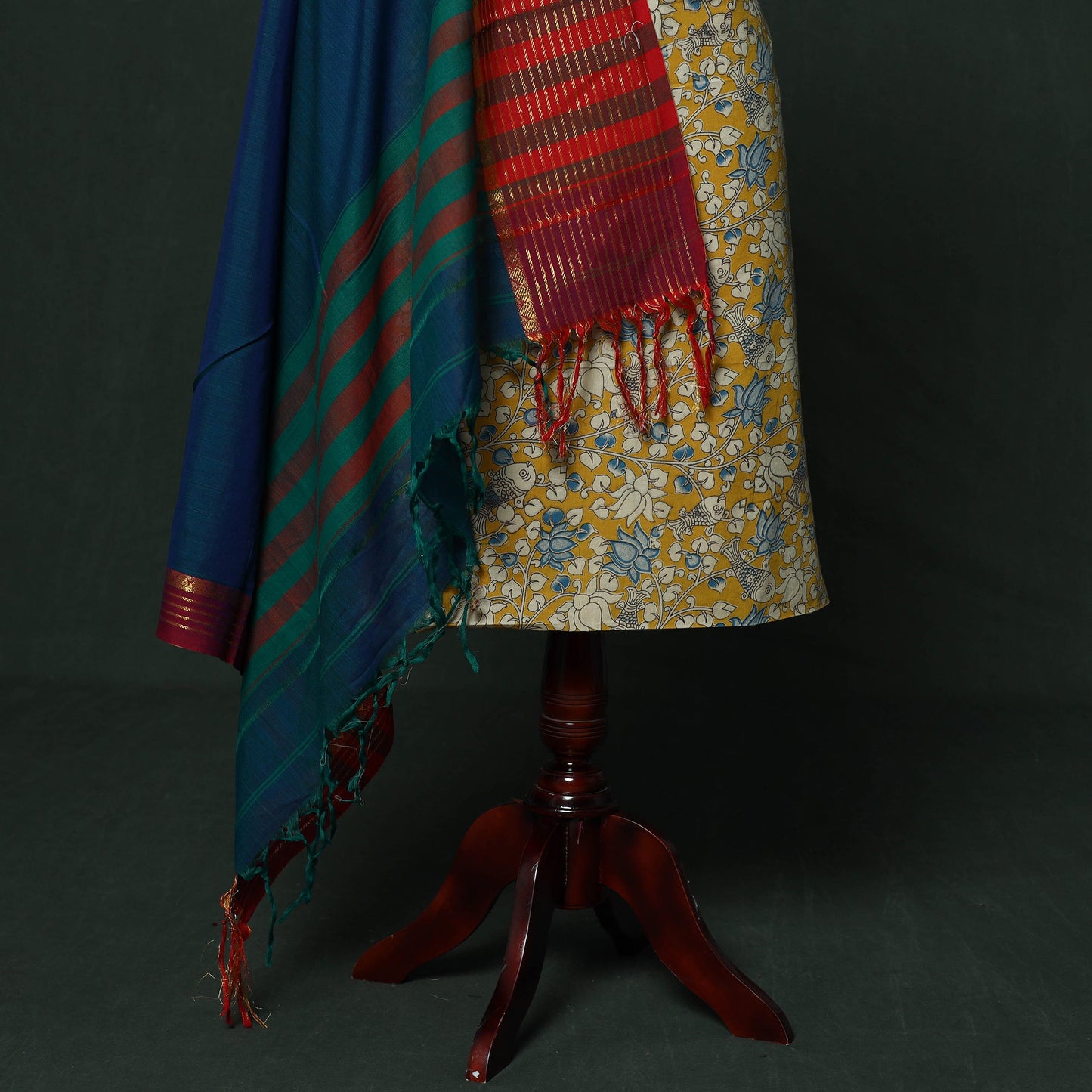 Kalamkari printed cotton 2pc unstitched dress material